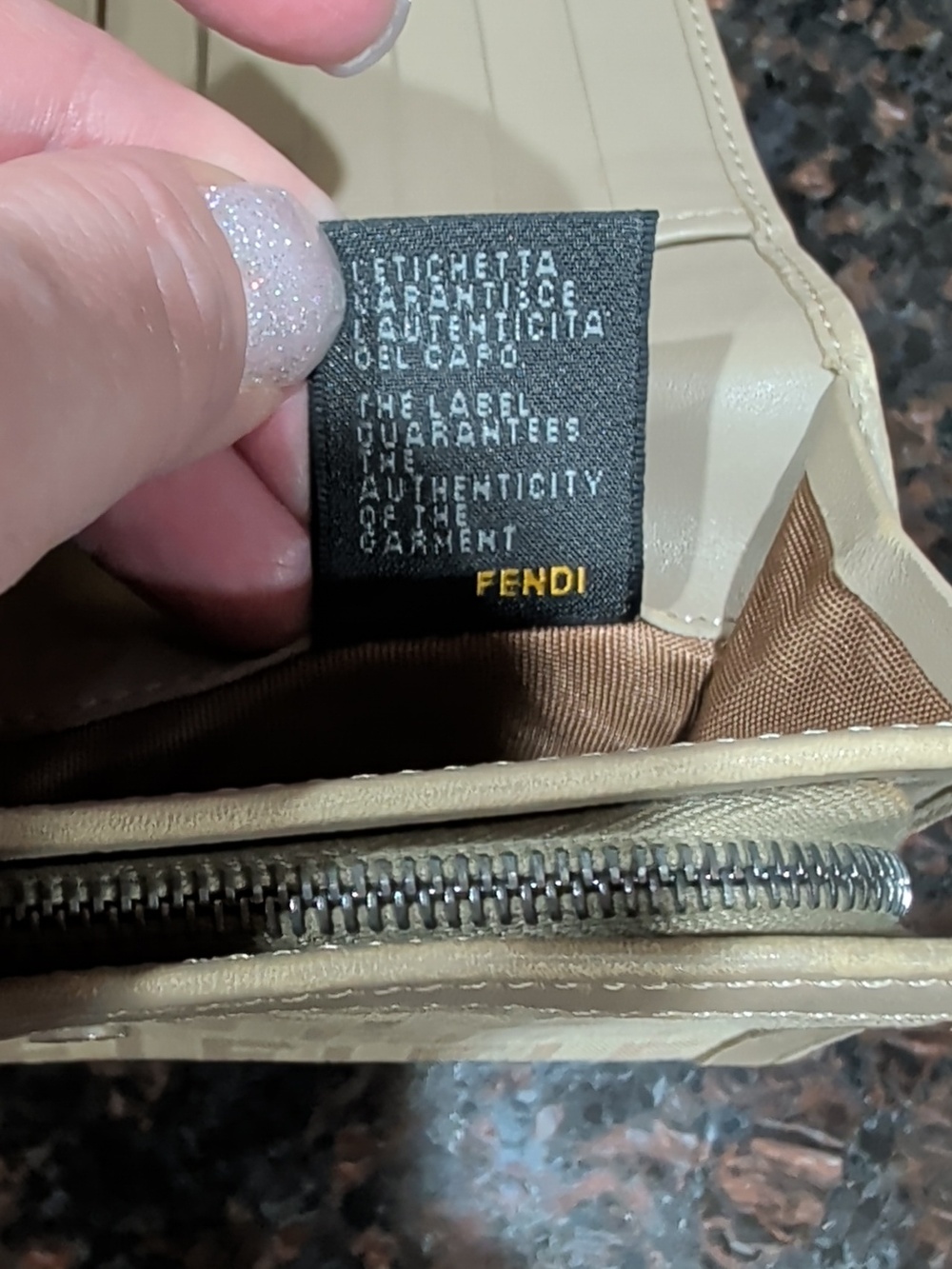 Fendi Beige Zucca Canvas Fold Wallet with Taupe Trim - Picture 15 of 16